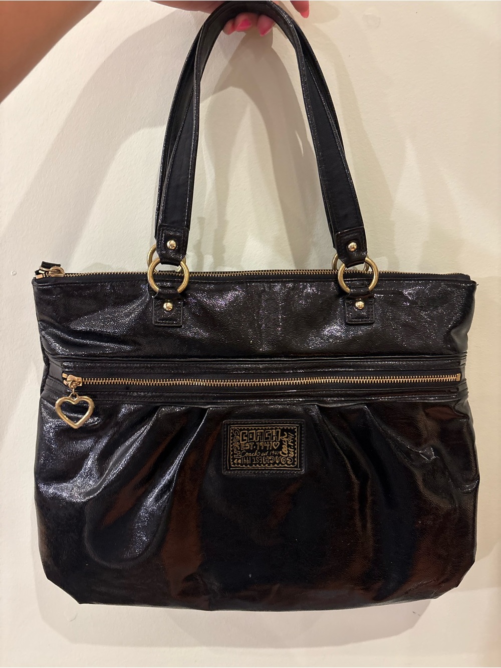 Coach Poppy Daisy Liquid Gloss Large Leather Tote Bag